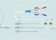 2 Lumen Hemodialysis Bent Catheters Sets with Quick Insertion Syringe